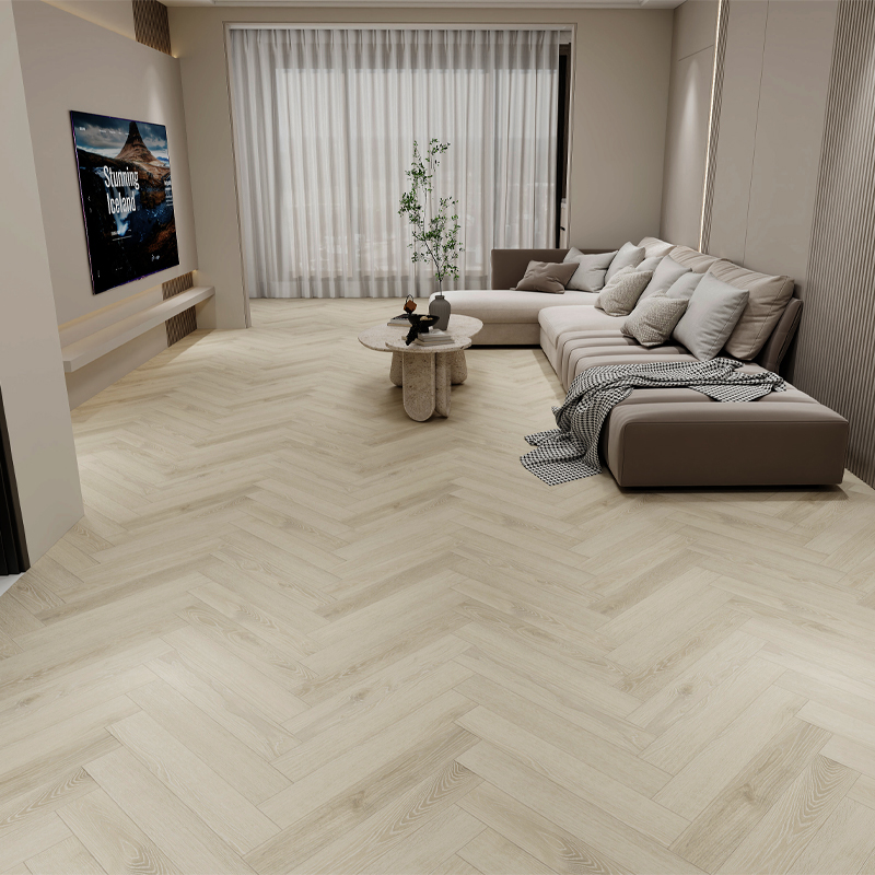 Podłogi laminowane w jodełkę do salonu